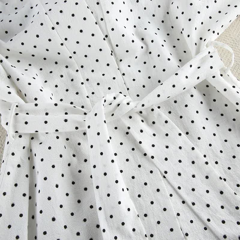 Polka Dot Cotton Kimono Pajama Set - image 5