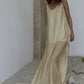 Solid Color Side Slit Lounge Dress - Khaki - L - image 10