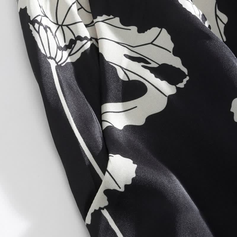 Black Floral Cami Shorts Pajama Set - image 10