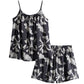 Black Floral Cami Shorts Pajama Set - image 6