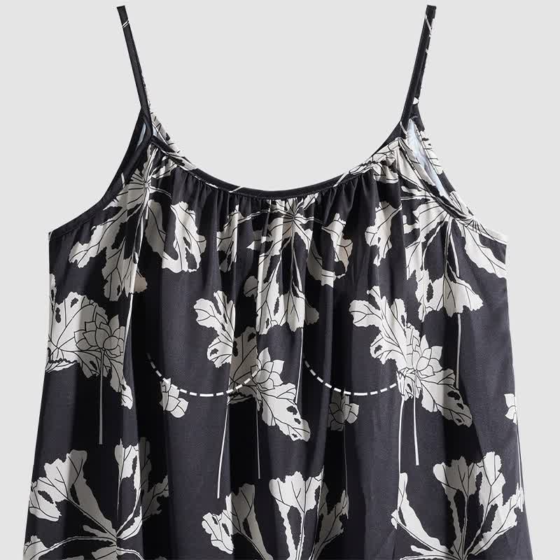 Black Floral Cami Shorts Pajama Set - image 7