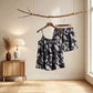 Black Floral Cami Shorts Pajama Set - image 3