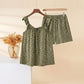 Olive Floral Ruffle Cami Pajama Set - image 2
