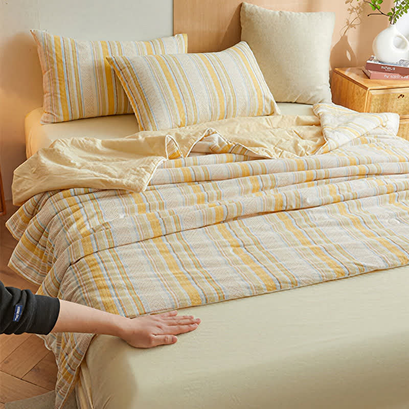 Soft Plaid Pure Summer Bedding Set - image 1