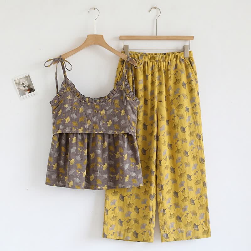 Ginkgo Biloba Leaf Cami Pajama Set - image 9