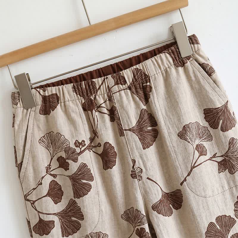 Elegant Ginkgo Cami Cotton Pajama Set - image 8