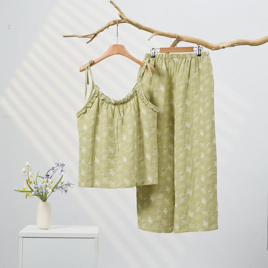 Fresh Ginkgo Leaf Cami Cotton Pajamas - image 0
