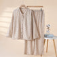 Soft Floral Cotton Button Front Pajamas - Coffee - XL - image 13