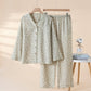 Soft Floral Cotton Button Front Pajamas - image 3
