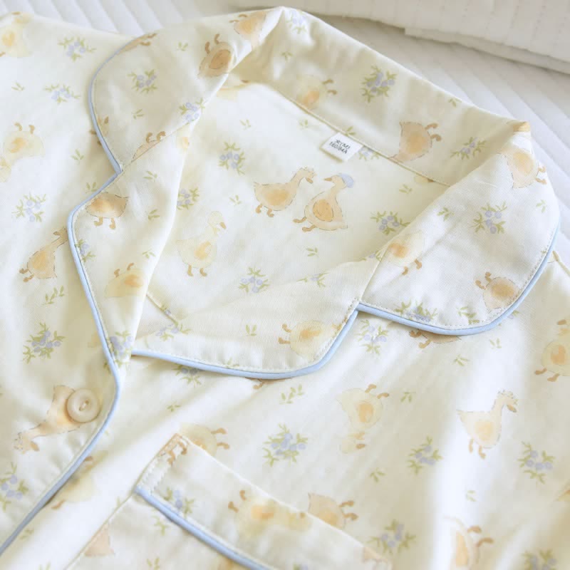 Cotton Duck Print Three Piece Loungewear - image 5