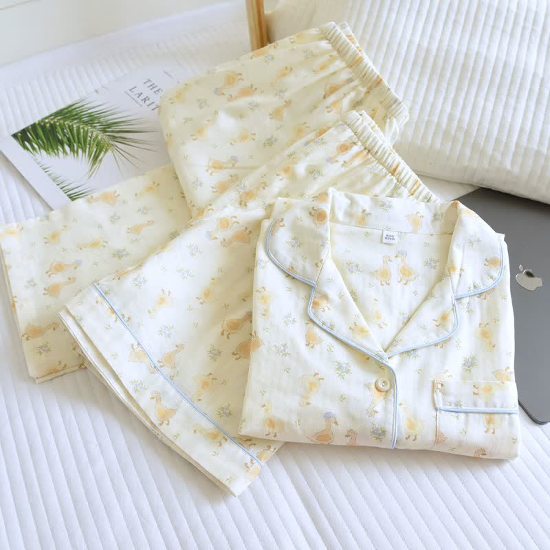 Cotton Duck Print Three Piece Loungewear - image 2