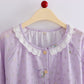 Purple Bunny & Floral Cotton Loungewear Set(3PCS) - image 4