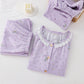 Purple Bunny & Floral Cotton Loungewear Set(3PCS) - image 1