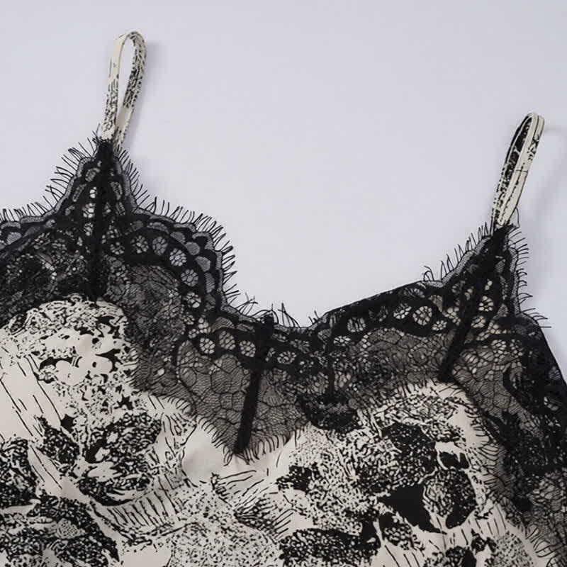 Vintage Floral Lace Cami & Shorts Set - image 4