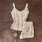 French Floral Cotton Lace Loungewear Set - image 5