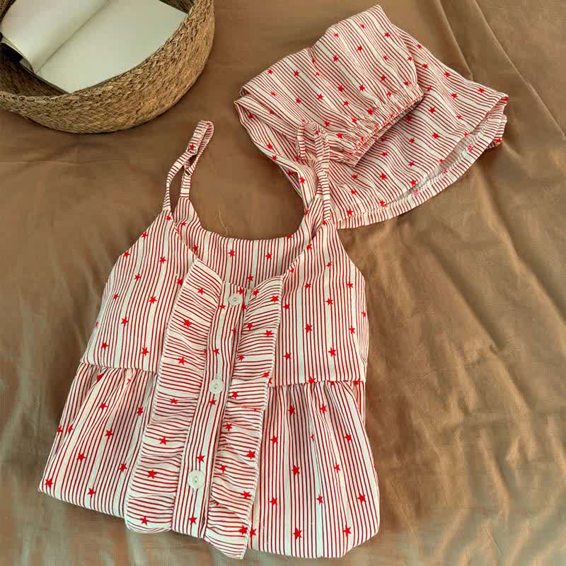 Stripe & Star Ruffle Cami Lounge Set - image 2