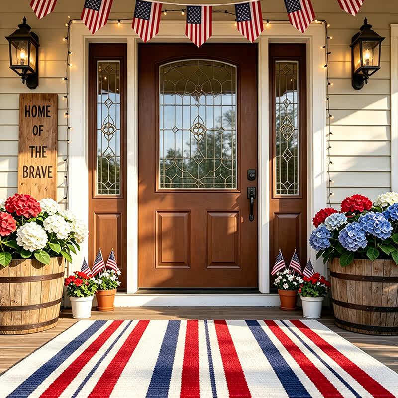 Patriotic Americana Stripe Outdoor Rug - image 2