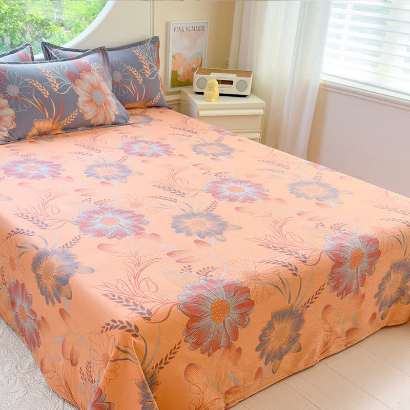 Floral & Wheat Cotton Gauze Bedding Set(4PCS) - image 2