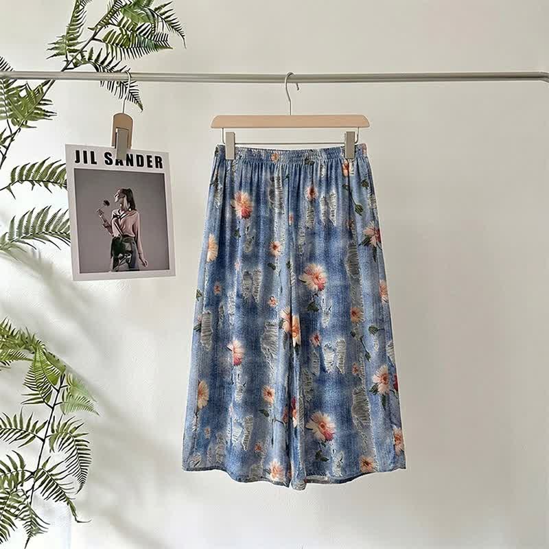 Pastoral Floral  Relaxed-Fit Cropped Sleep Pants - image 1