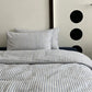 Washed Cotton French Blue Stripe Bedding Set - image 1