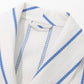 Blue Striped Cotton Long Bathrobe with Belt & Pockets - image 3