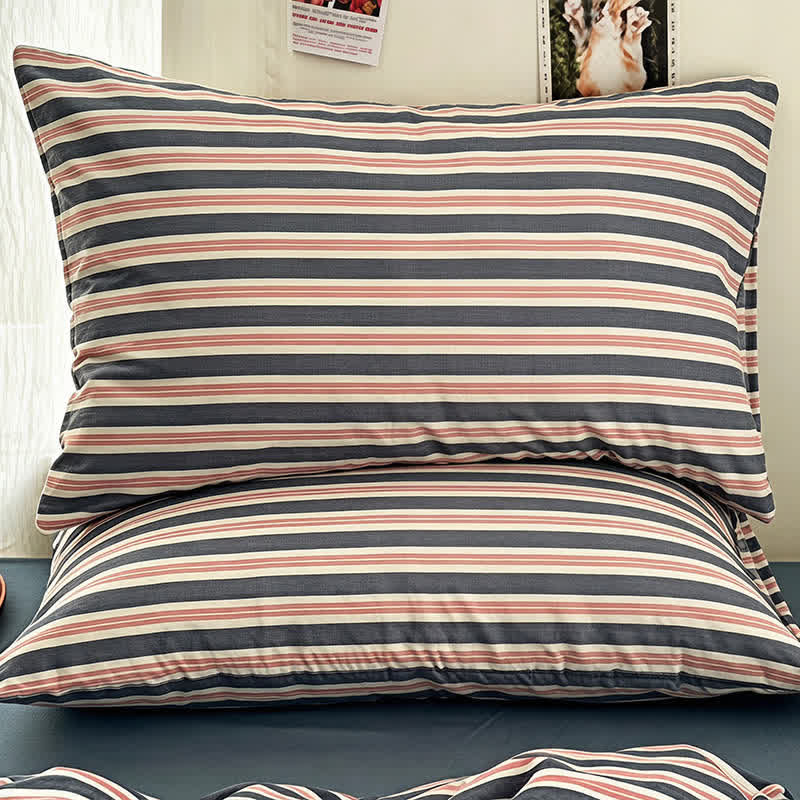 Minimalist Stripe Double Gauze Soft Bedding Set - image 2