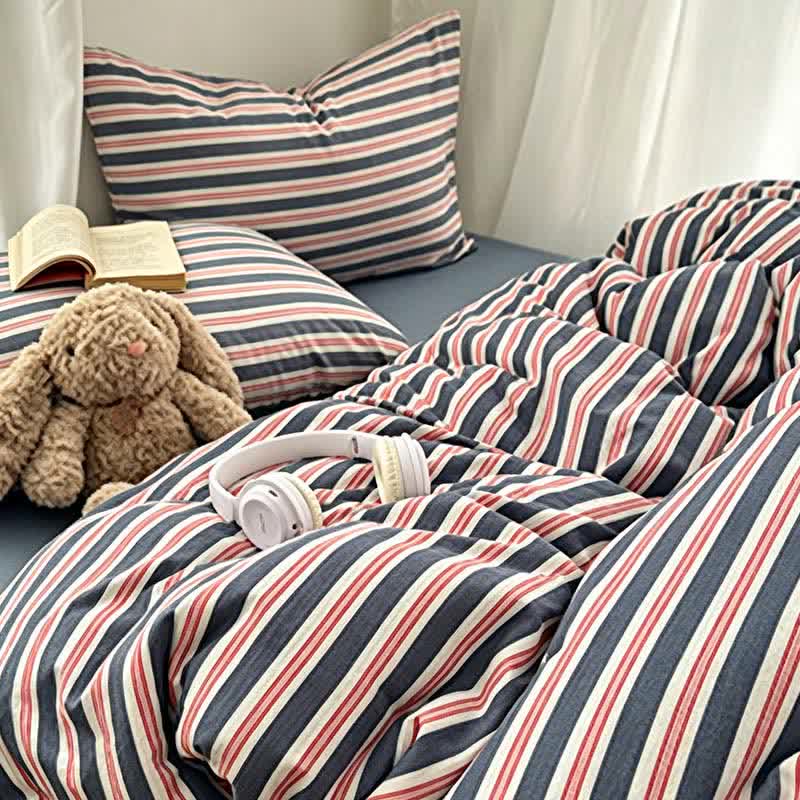 Minimalist Stripe Double Gauze Soft Bedding Set - image 1