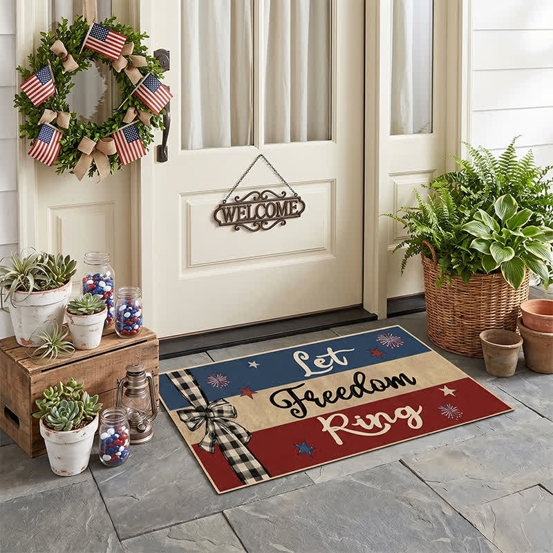 Let Freedom Ring Patriotic Crystal Velvet Entryway Rug - image 3