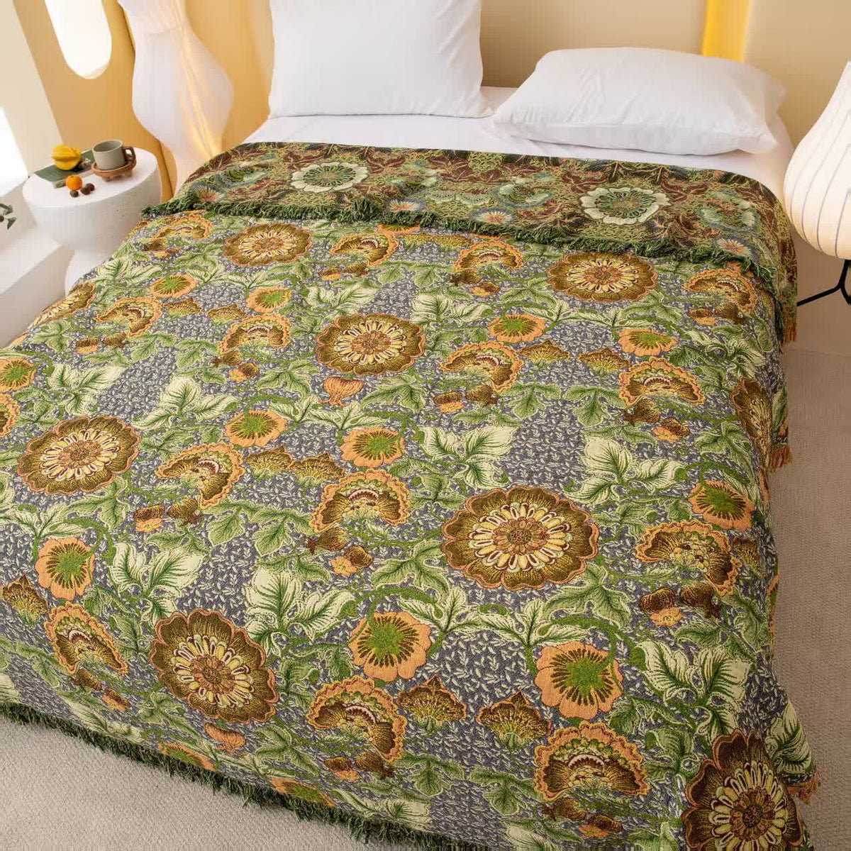 Reversible Floral 4-Layer Cotton Gauze Blanket Quilt - image 1