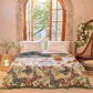 Enchanted Butterfly & Floral Muslin Bedspread Quilt - image 1