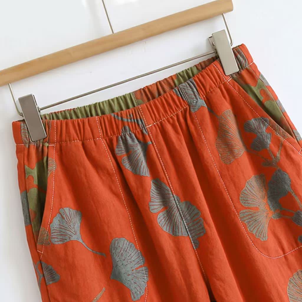 Ginkgo Leaf Cami Ruffled Pajama Set - image 11