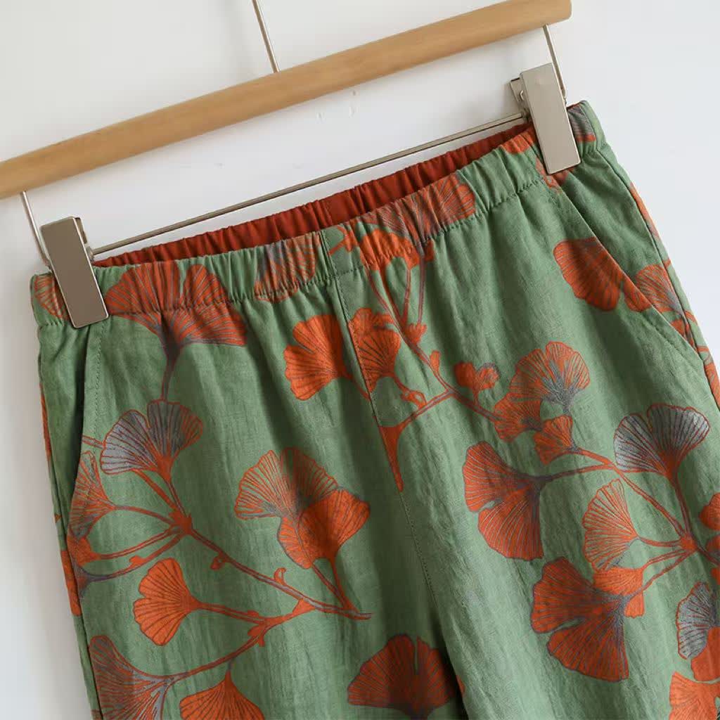 Ginkgo Leaf Cami Ruffled Pajama Set - image 8