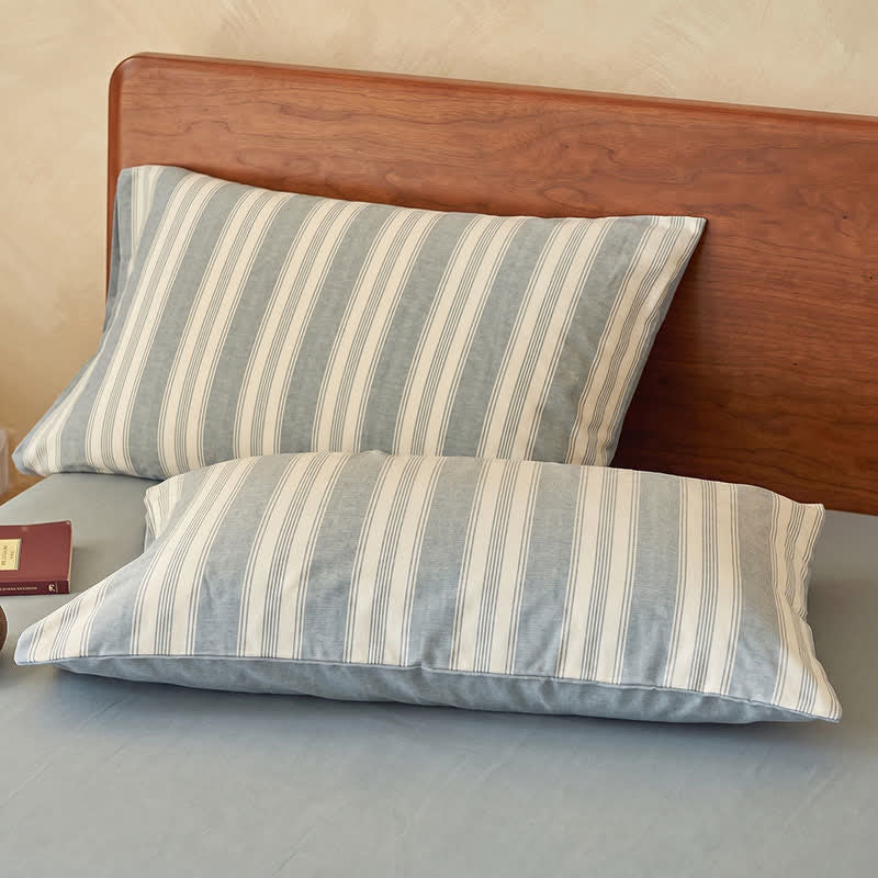 Light Blue Striped Double Gauze Bedding Set - image 2