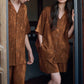 Rust Brown Matching Couple Cotton Pajamas - image 6