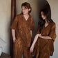 Rust Brown Matching Couple Cotton Pajamas - image 3