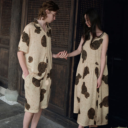 Matching Couple Shell Print Sleepwear Set - image 0