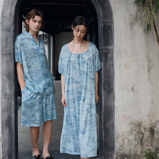 Blue Watercolor His & Hers Loungewear Set - image 0