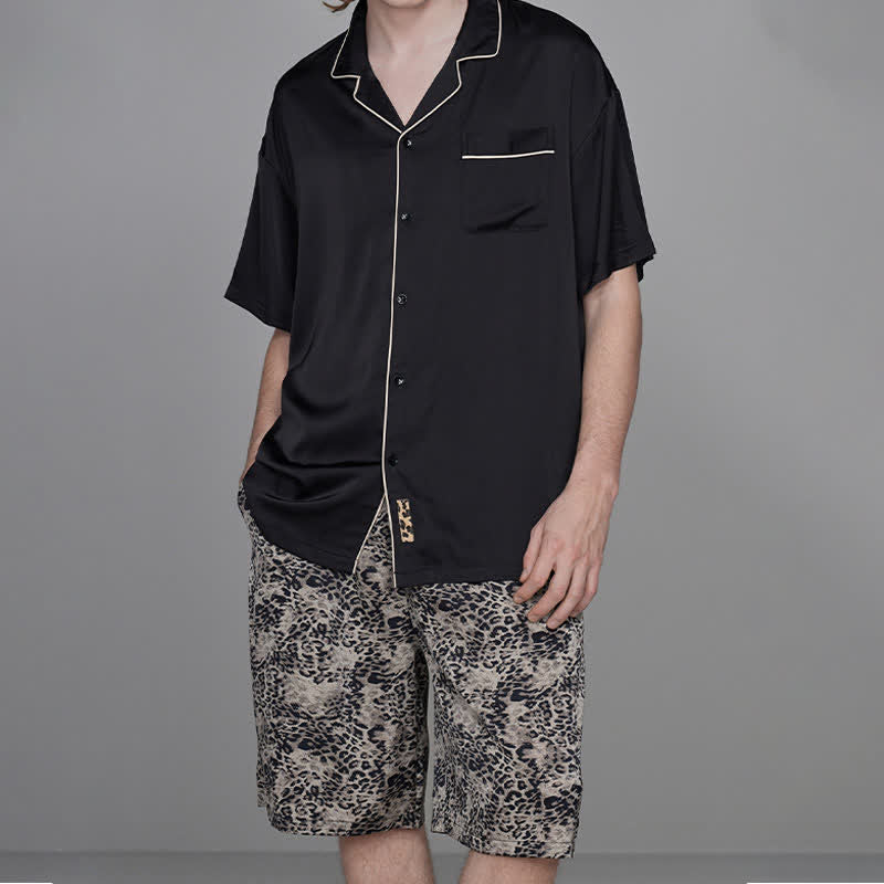 Contrast Leopard Print Matching Couple Pajamas - Men - 2XL - image 9