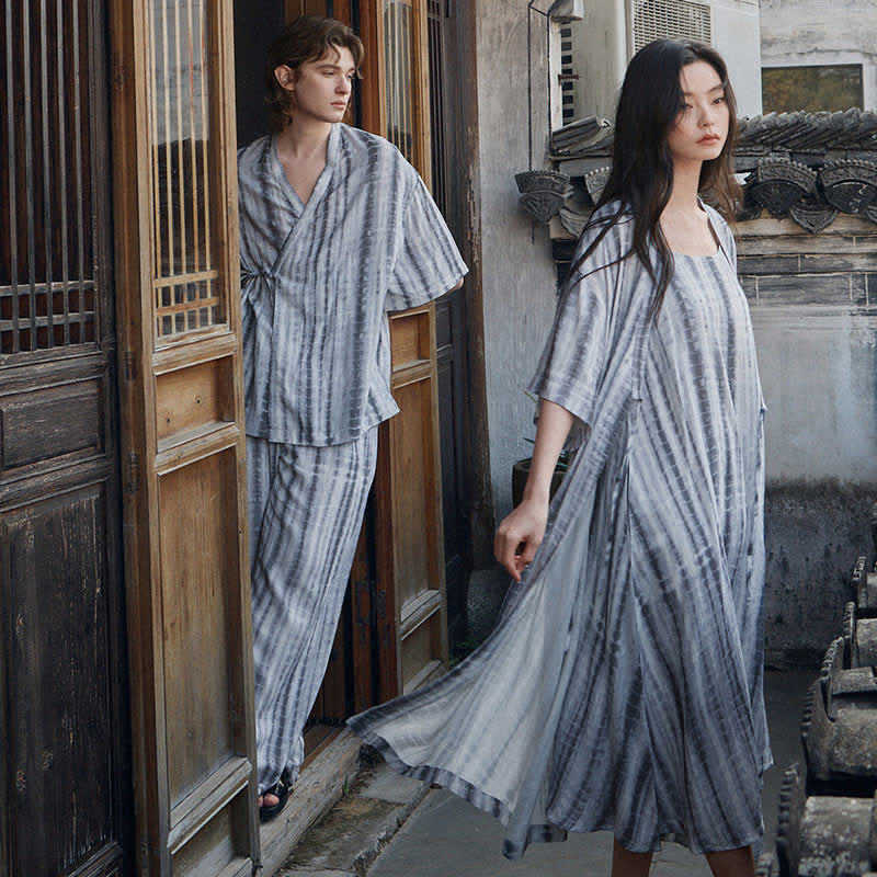Matching Couple Tie Dye Stripe Sleepwear Set - image 1