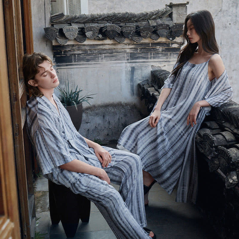 Matching Couple Tie Dye Stripe Sleepwear Set - image 2