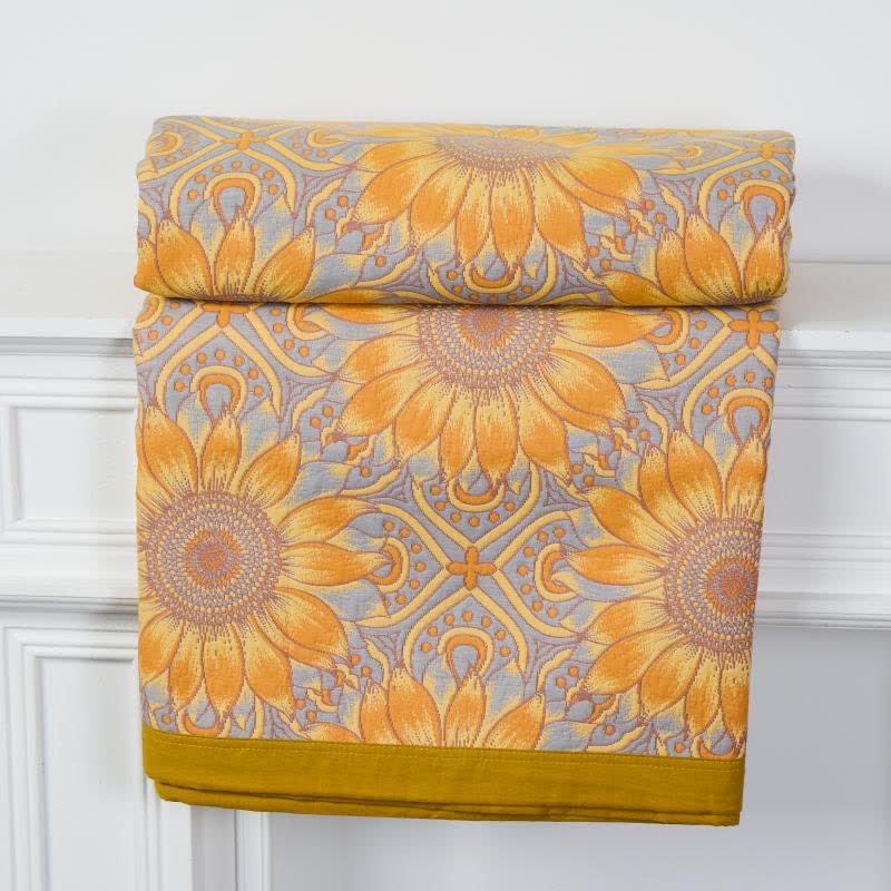 Boho Sunflower 3-Layer Muslin Cotton Quilt - image 2