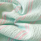 Mint Striped Trim Crinkled Knitted Cotton Quilt - image 4