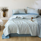 Shell Trim Two-Tone Stripe Cotton Bedding Set - image 1