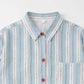 Red Accent Blue Stripe Double Gauze Pajamas - image 4