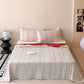 Cherry Stripe Red Trim Washed Cotton Bedding Set - image 2