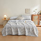 Botanical Palm Leaf Cotton Muslin Blanket Quilt - Blue - 2PCS Pillowcases - 19" x 29" - image 10