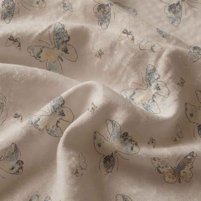 Vintage Cottage Butterfly Cotton Bedspread - image 4