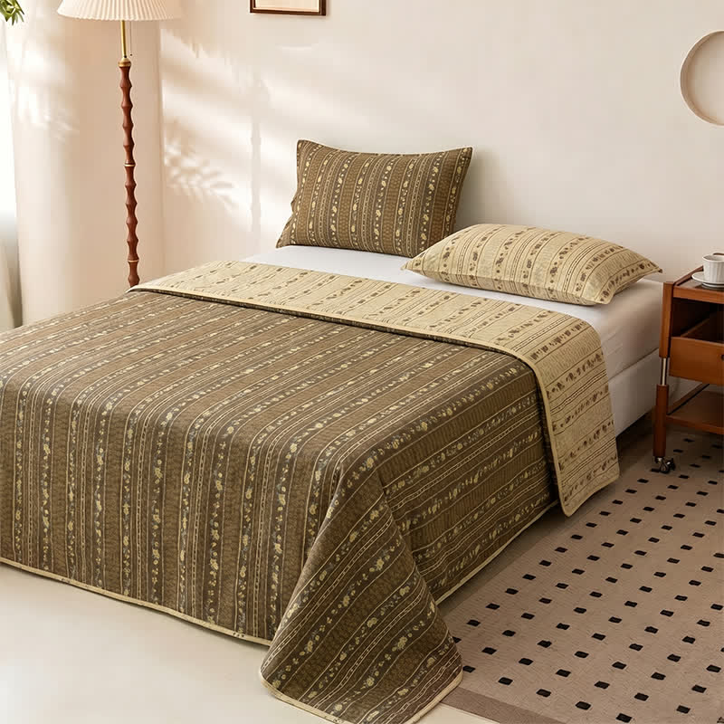 Vintage Bloom Floral Cotton Bedspread - image 1
