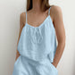 White Cotton Gauze Bow Lounge Set - Blue - L  - image 6