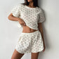 Apricot Heart Print Cotton Loungewear Set - image 1